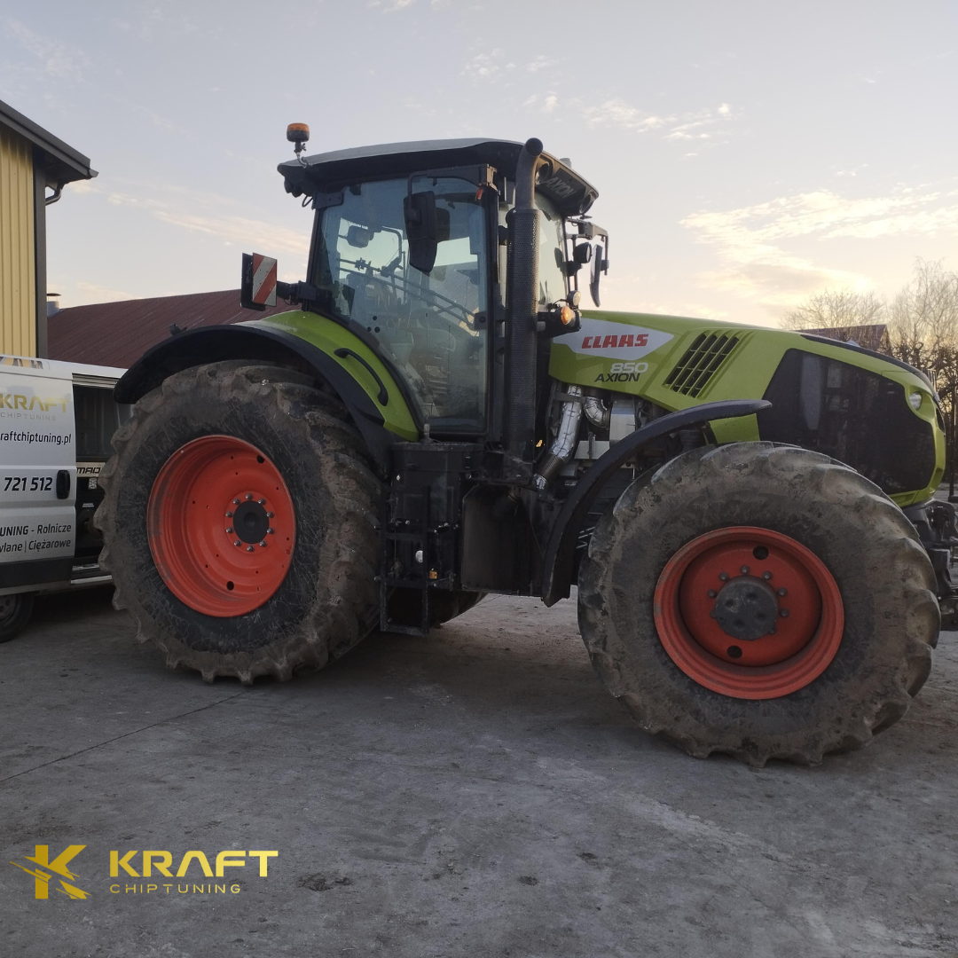 CLAAS Axion 850 6.7 litra - podniesienie mocy, wyłączenie AdBlue, EGR oraz DPF z wykonaniem wydechu ze stali nierdzewnej