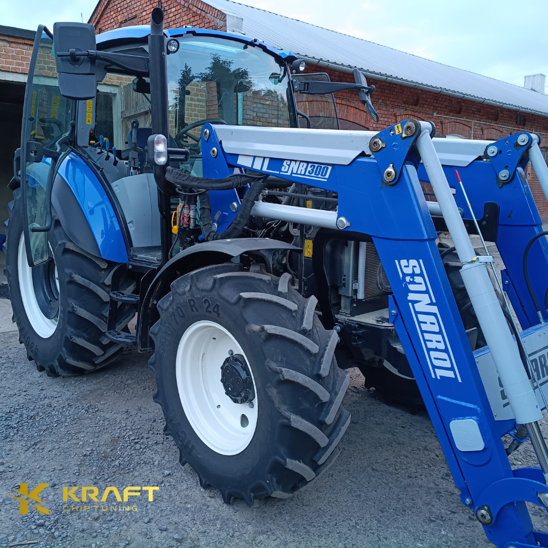 New Holland T5 90 3.6 litra - wyłączenie AdBlue, EGR oraz DPF z wykonaniem wydechu ze stali nierdzewnej